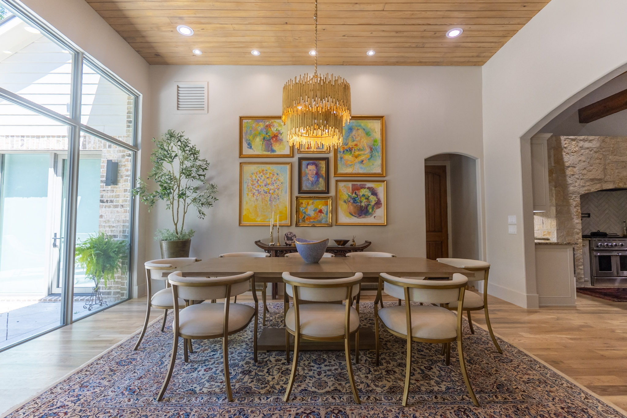 Custom Dining Room with Floor-to-Ceiling Windows